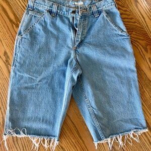 Carhartt Light Blue Denim Cutoff Shorts, 30x32